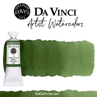 Da Vinci Artists' Watercolor - Denise's New Green, 37 ml (PB16/PR101/PY83)