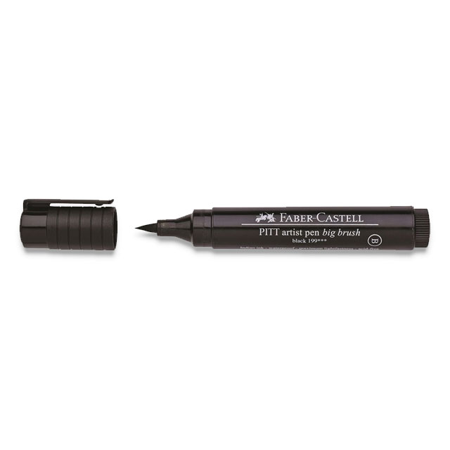Big Brush Black Artist Pen with Cap