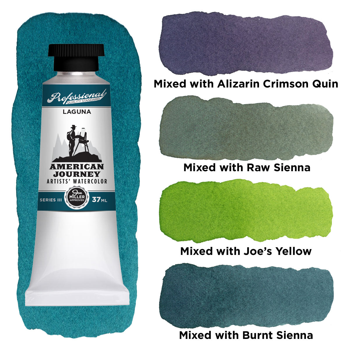 American Journey Artists' Watercolor - Laguna, 37ml, (PB15:4, PB29, PG7)