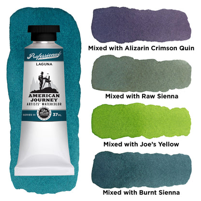 American Journey Artists' Watercolor - Laguna, 37ml, (PB15:4, PB29, PG7)