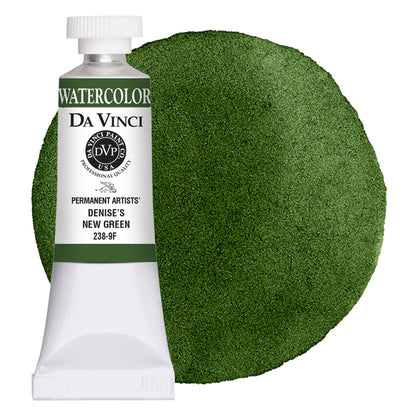 Da Vinci Artists' Watercolor - Denise's New Green, 37 ml (PB16/PR101/PY83)
