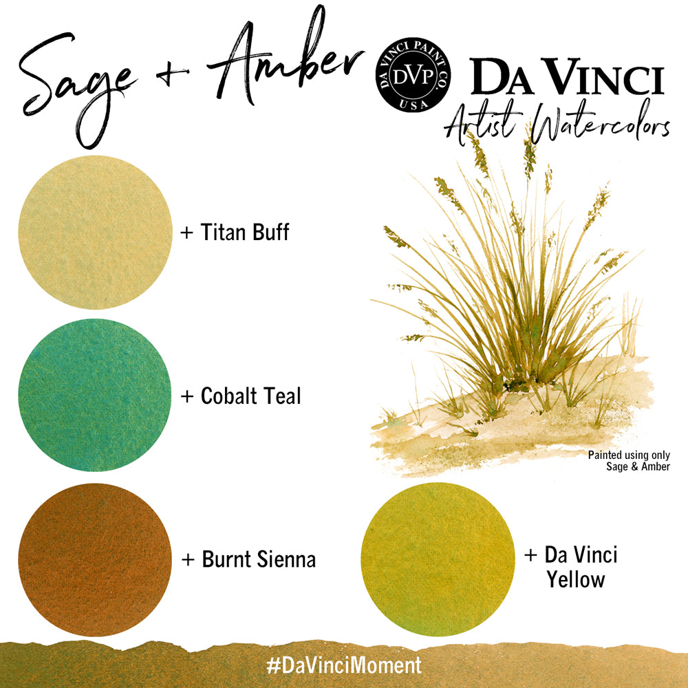 Da Vinci Artists' Watercolor - Sage & Amber, 37 ml