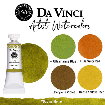 Da Vinci Artists' Watercolor - Green Gold, 15 ml (PG36/PY150)