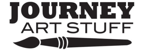 Logo of 'Journey Art Stuff' with a paintbrush on a white background